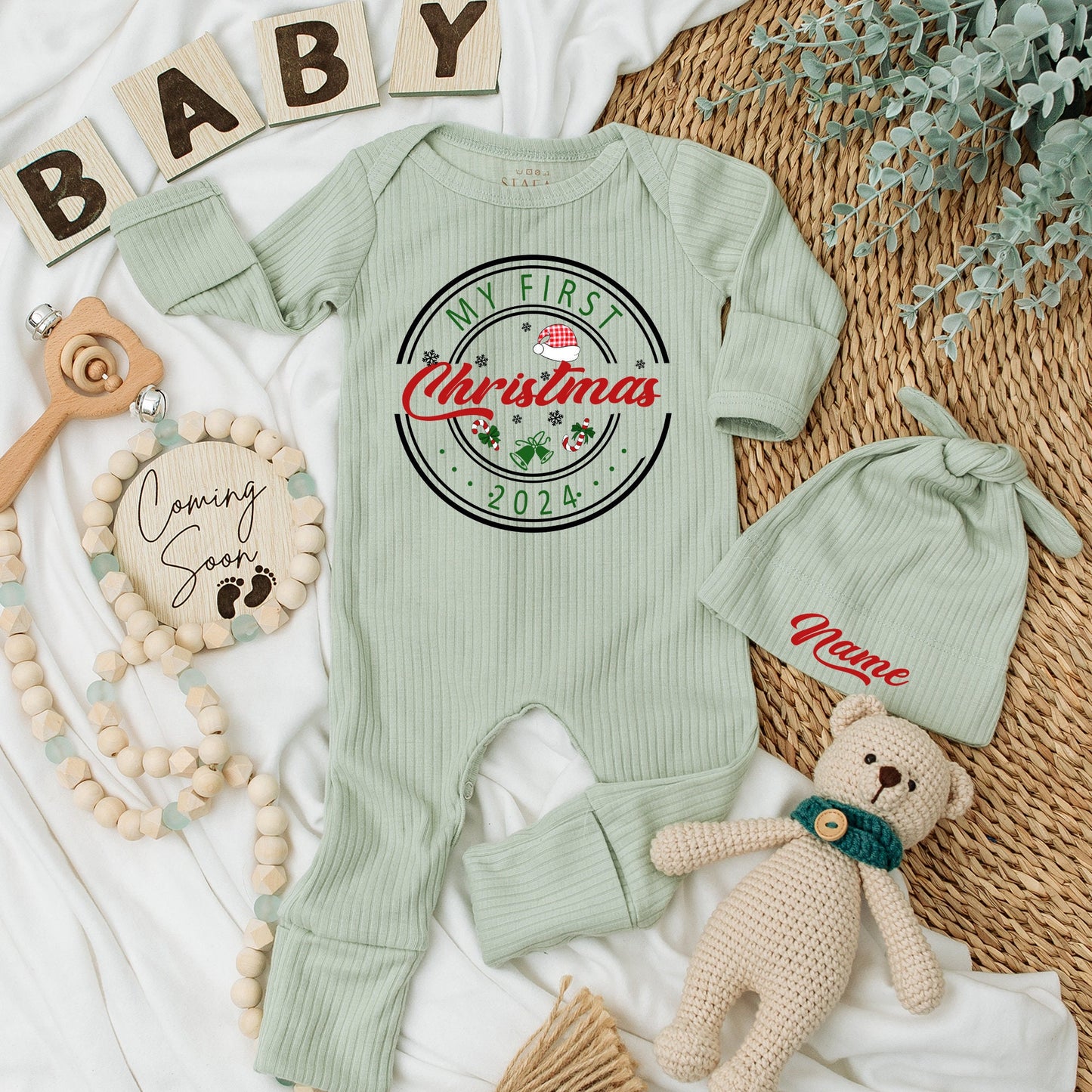Baby’s First Christmas Romper – Soft, Custom Outfit for Boys & Girls