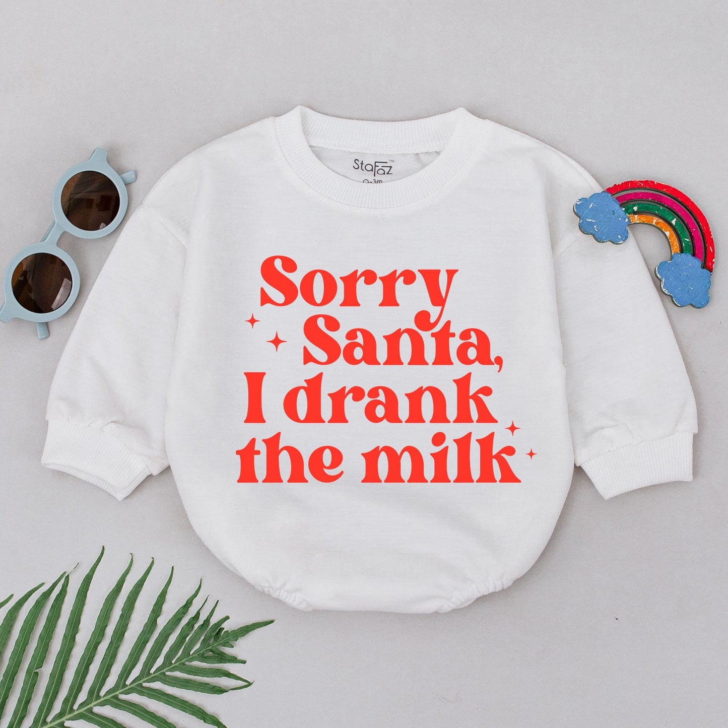 First Christmas Baby Romper, Santa Milk Romper, Xmas Baby Outfit
