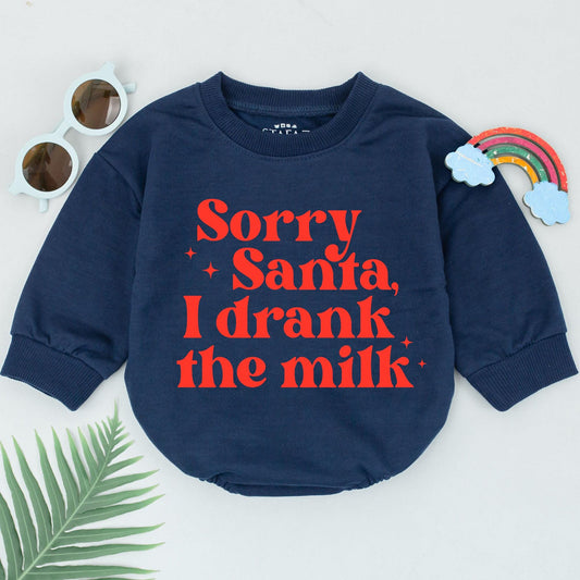 First Christmas Baby Romper, Santa Milk Romper, Xmas Baby Outfit