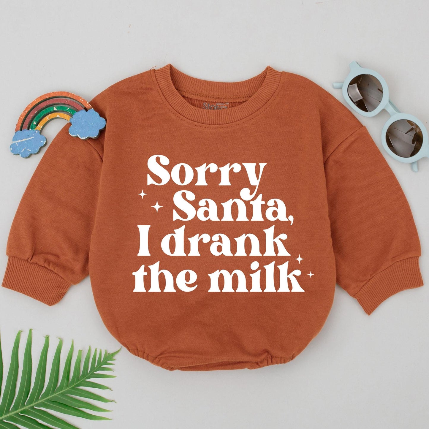 First Christmas Baby Romper, Santa Milk Romper, Xmas Baby Outfit