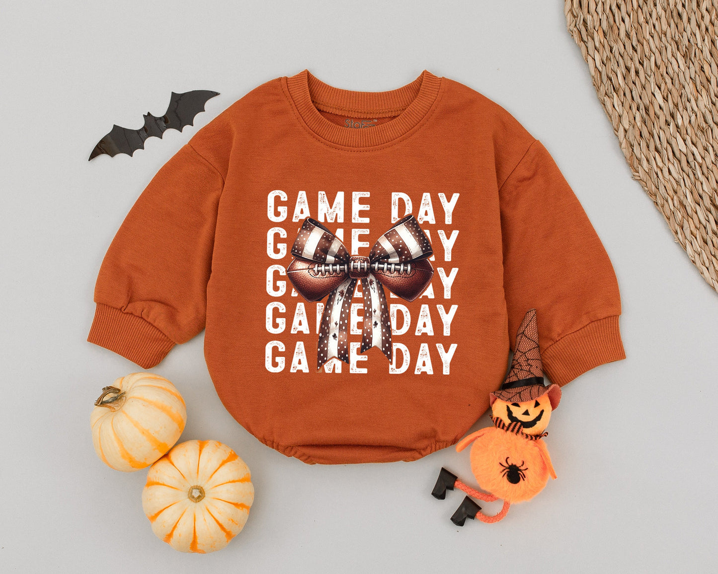 Autumn Football Baby Outfit: Cute Romper & Trendy Bodysuit Ensemble