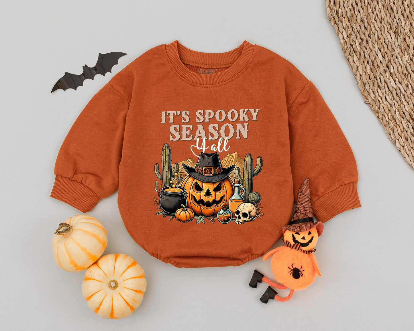 Western Pumpkin Baby Romper: First Halloween Outfit & Costume