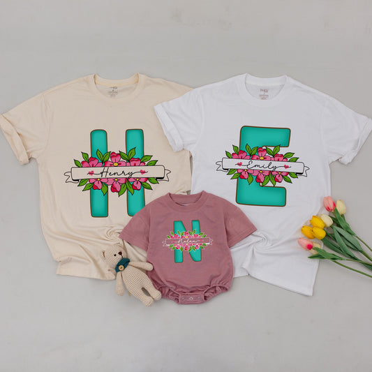 Family Custom Name Shirts - Matching Outfits for Baby, Mom & Dad