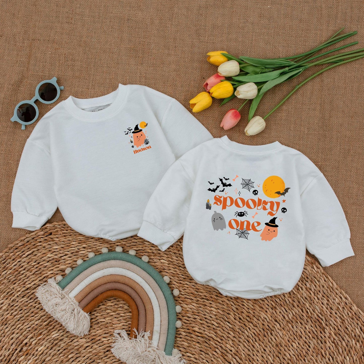 Spooky One Baby Romper, Halloween Birthday Boy Bodysuit, Ghost First Birthday Outfit, Fall Baby Clothes, Spooky Season, Halloween Shower Gift 138 chars