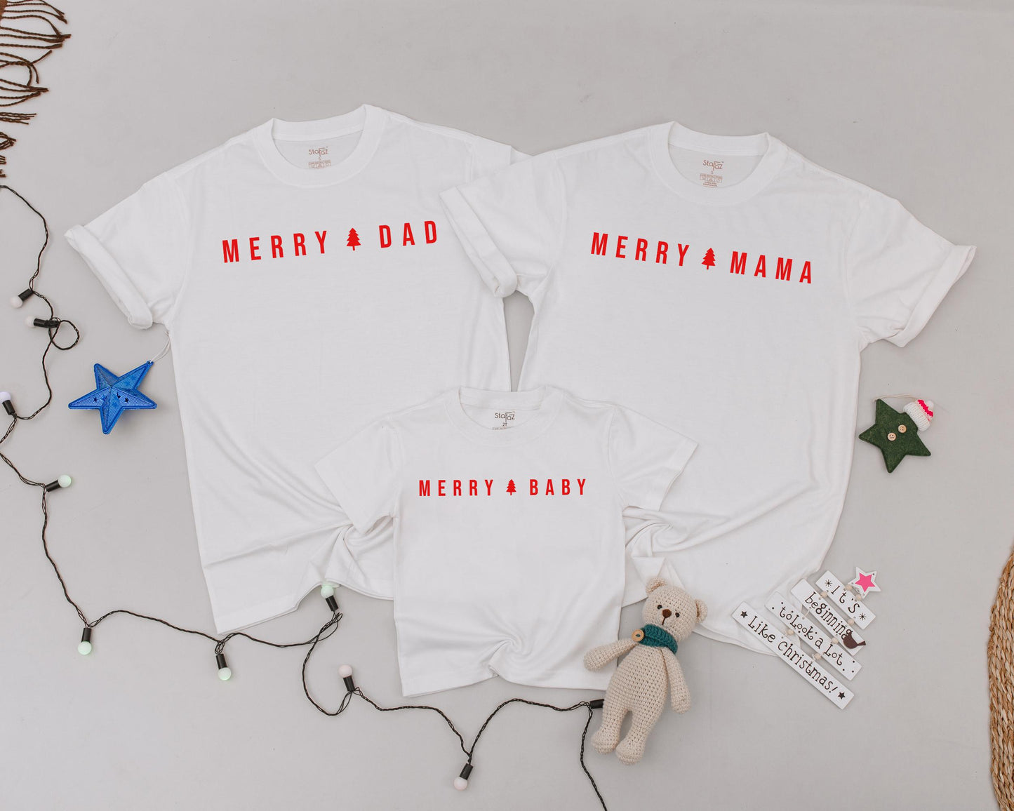 Festive Family Matching Shirts: Vintage Christmas & Gingerbread Theme