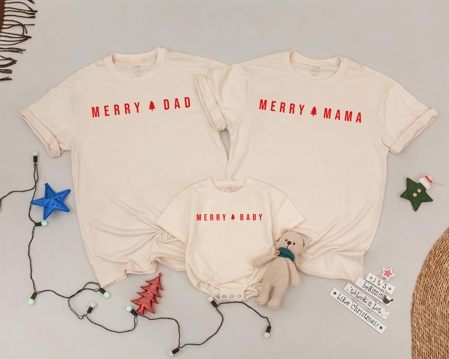 Festive Family Matching Shirts: Vintage Christmas & Gingerbread Theme