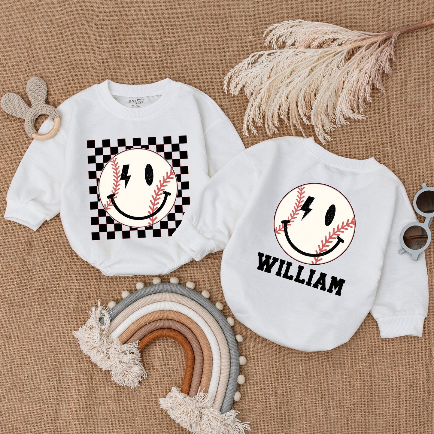 Baseball Smile Romper for Babies - Perfect Game Day Outfit