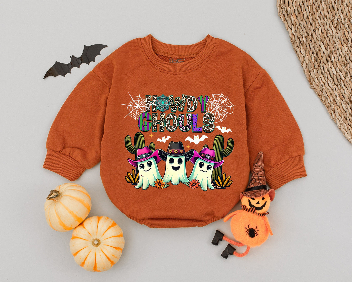 Ghostly Cowboy Baby Romper: First Halloween Country Outfit