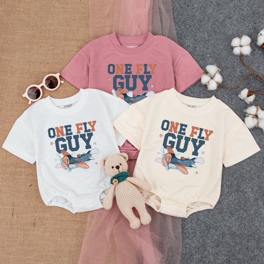 Fly High First Birthday Romper - Airplane Party Outfit for Boys