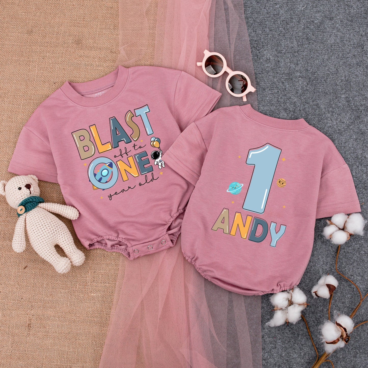 First Birthday Astronaut Romper - Airplane Party Outfit for Boys