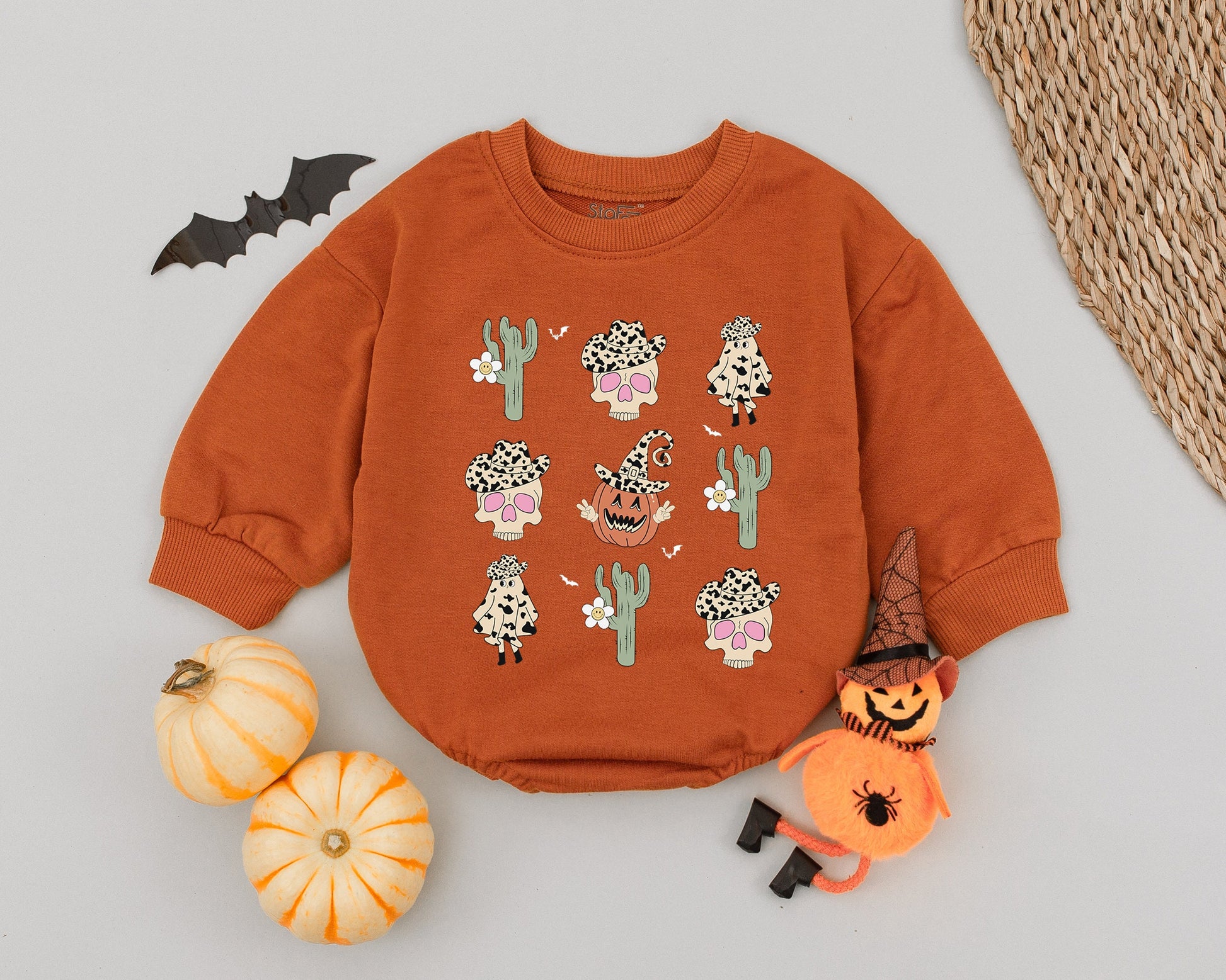 Western Ghoul Baby Bodysuit: First Halloween Retro Romper Outfit