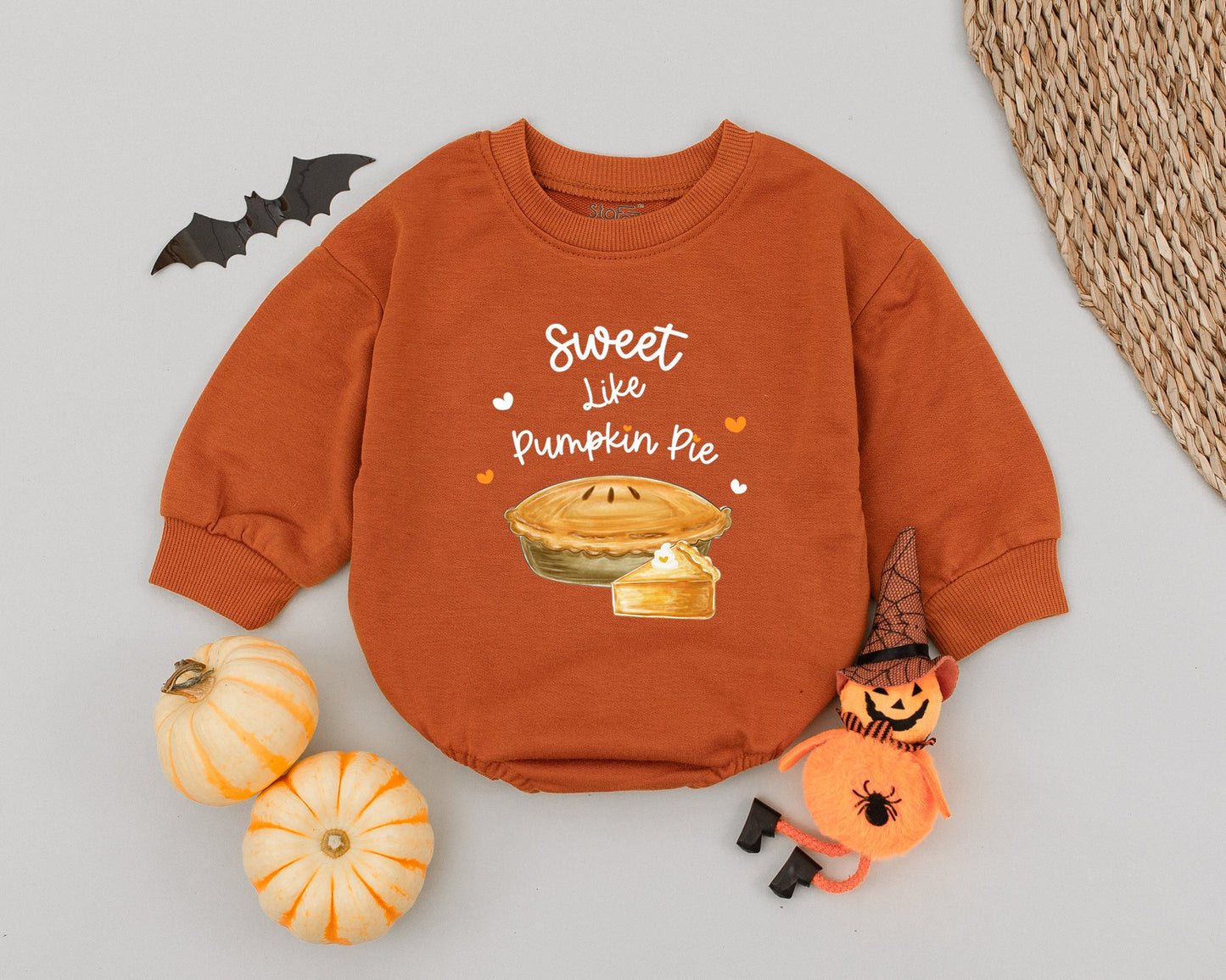 Harvest Pumpkin Baby Romper: First Halloween & Thanksgiving Outfit