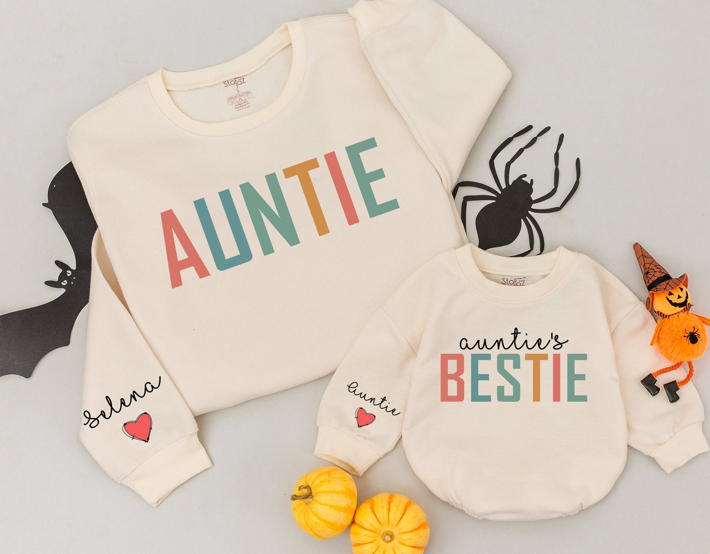 Auntie & Me Matching Shirts - Auntie's Bestie Gift, Personalized Aunt & Niece/Nephew Outfit, Custom Auntie Sweatshirt - Soft & Comfortable Cotton