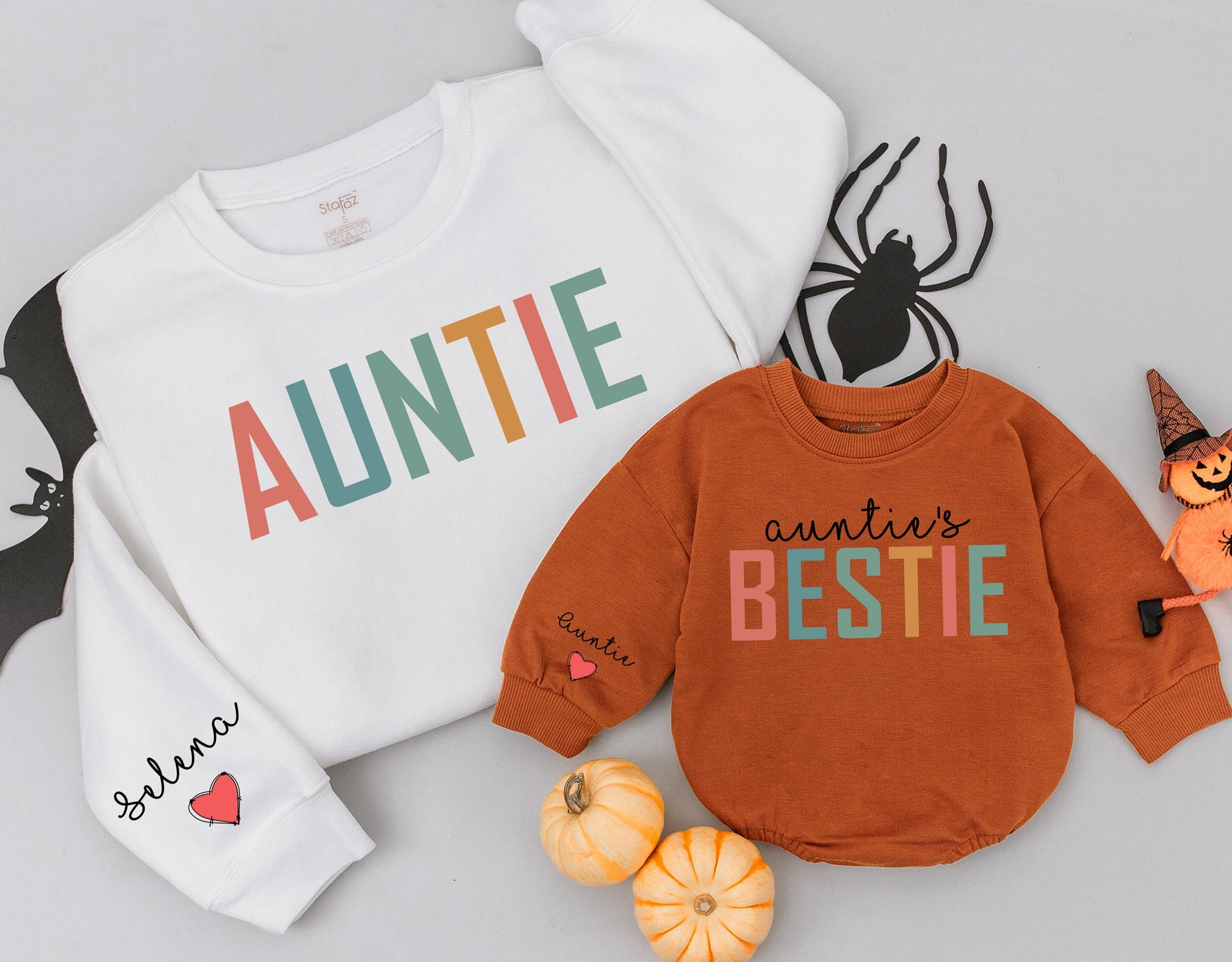 Auntie & Me Matching Shirts - Auntie's Bestie Gift, Personalized Aunt & Niece/Nephew Outfit, Custom Auntie Sweatshirt - Soft & Comfortable Cotton