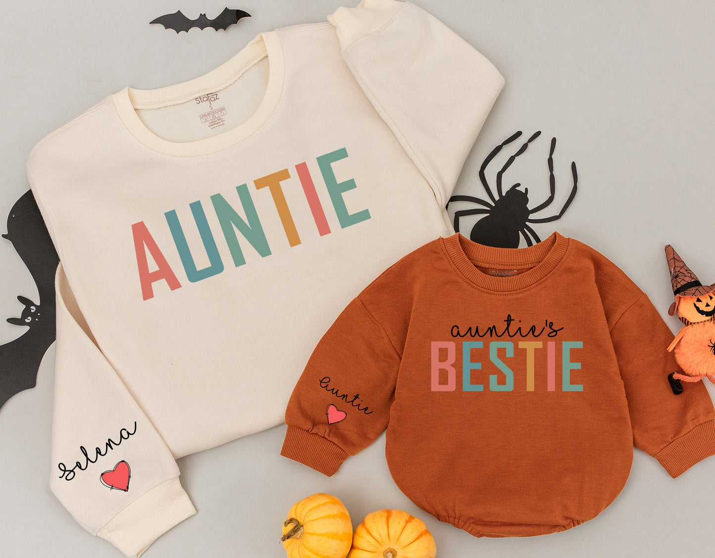 Auntie & Me Matching Shirts - Auntie's Bestie Gift, Personalized Aunt & Niece/Nephew Outfit, Custom Auntie Sweatshirt - Soft & Comfortable Cotton