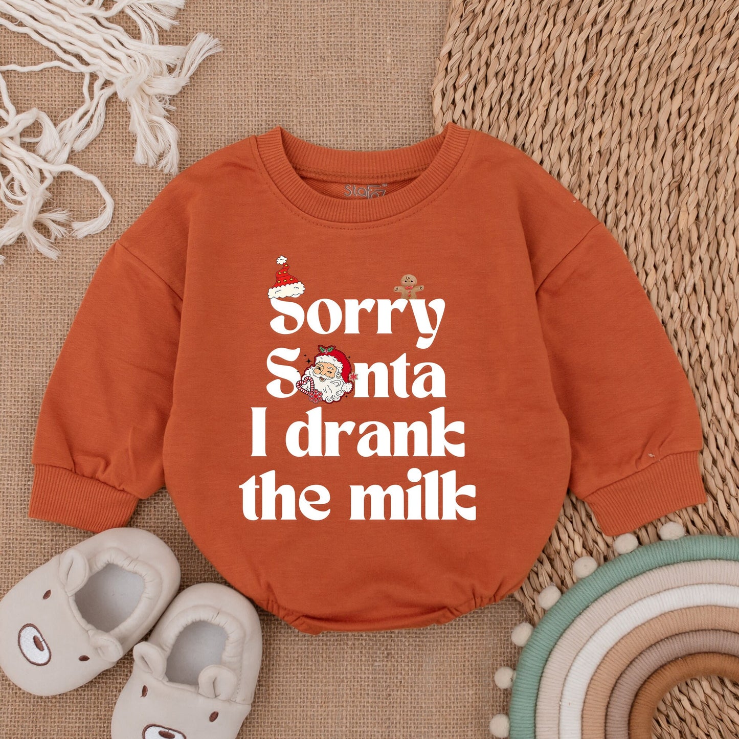 Santa Baby Romper - Funny Xmas Bodysuit for Newborn or Toddler