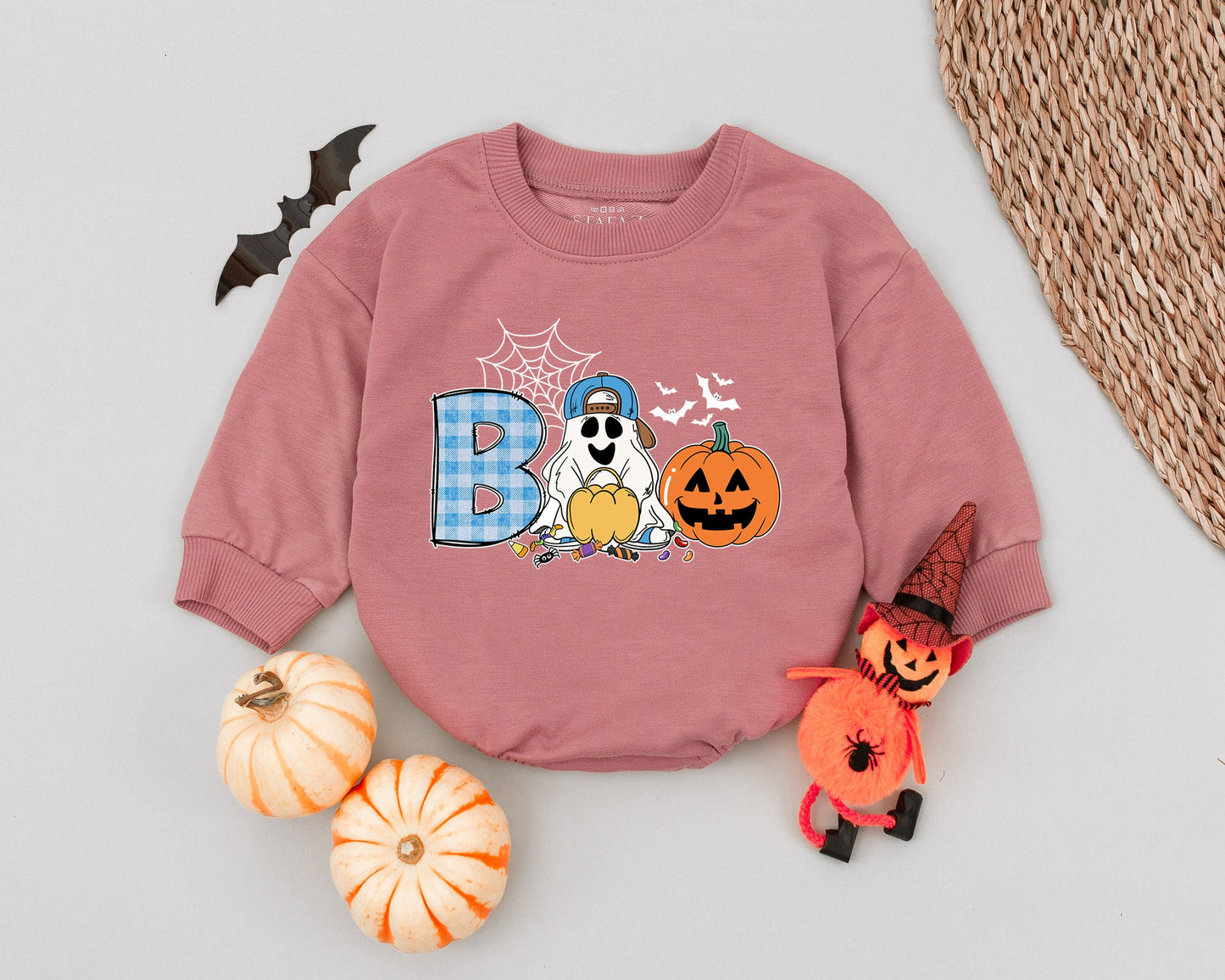 Baby Boo Halloween Romper: Ghost & Pumpkin Outfit for Baby Boy | Spooky Season Costume Gift