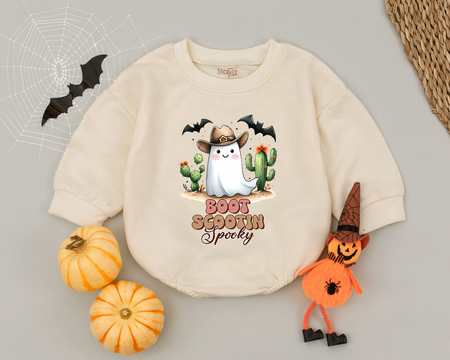 Cowboy Ghost Baby Romper: Cute Western Outift for Halloween Fun