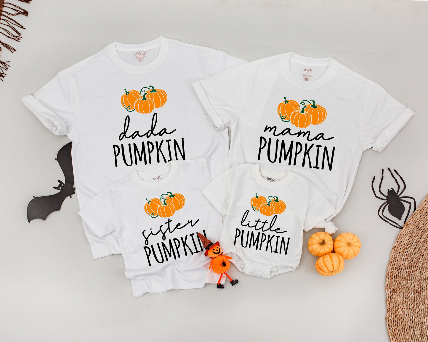 Pumpkin Family Halloween Shirts, Retro Matching Outfits, Mommy & Me