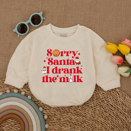 Baby's First Christmas Vintage Santa Romper - Long Sleeve Festive Outfit