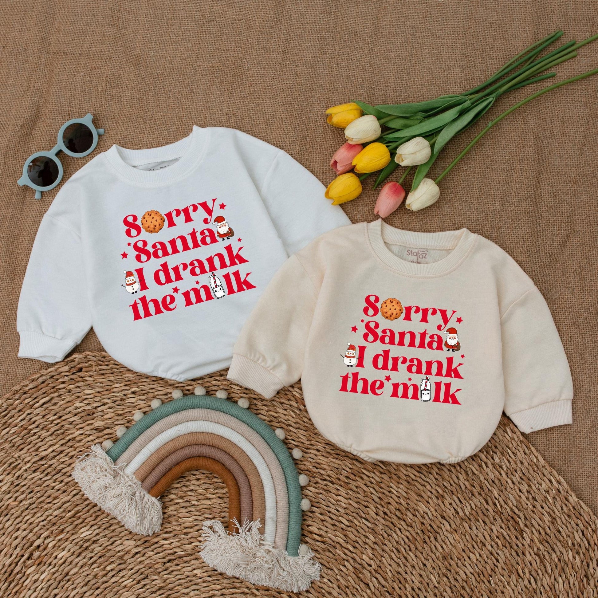 Baby's First Christmas Vintage Santa Romper - Long Sleeve Festive Outfit