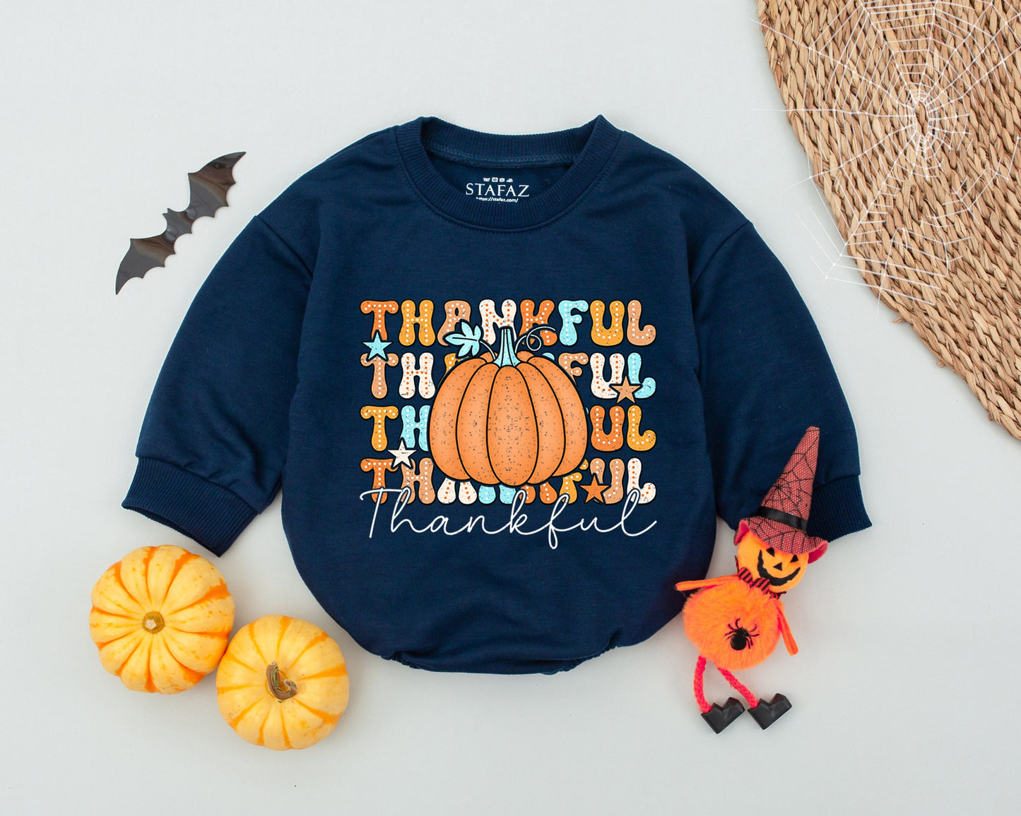 Pumpkin Spice Baby Romper - Cozy First Thanksgiving Bodysuit