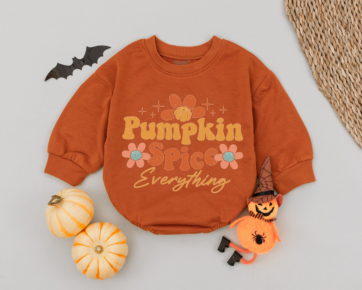 Pumpkin Spice Baby Romper: Fall Outfit for Halloween & Thanksgiving