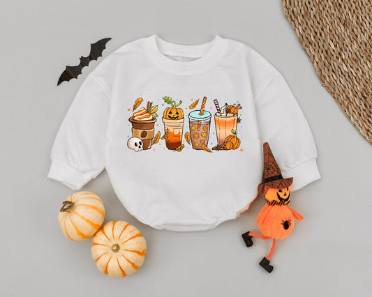 Pumpkin Spice Baby Romper - First Halloween & Thanksgiving Outfit