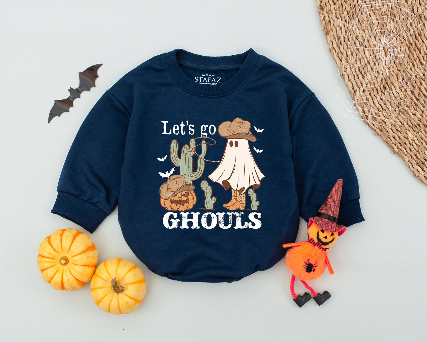 Retro Halloween Baby Romper: Pumpkin, Ghost, Western Style Costume