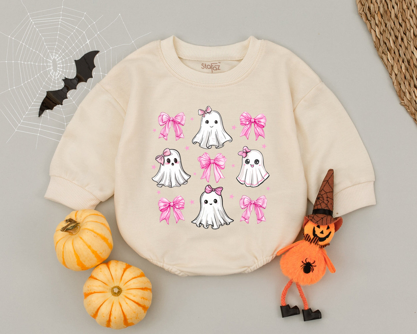 Pink Ghost Baby Romper: First Halloween Outfit & Costume