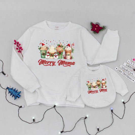 Festive Family Set: Custom Xmas Tees & Sweaters for Mom & Mini