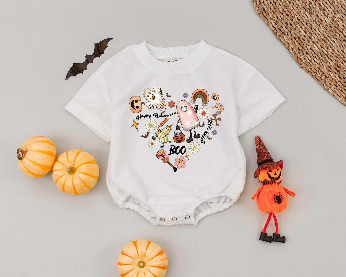 Pumpkin Cowboy Baby Romper, My First Halloween Western Outfit