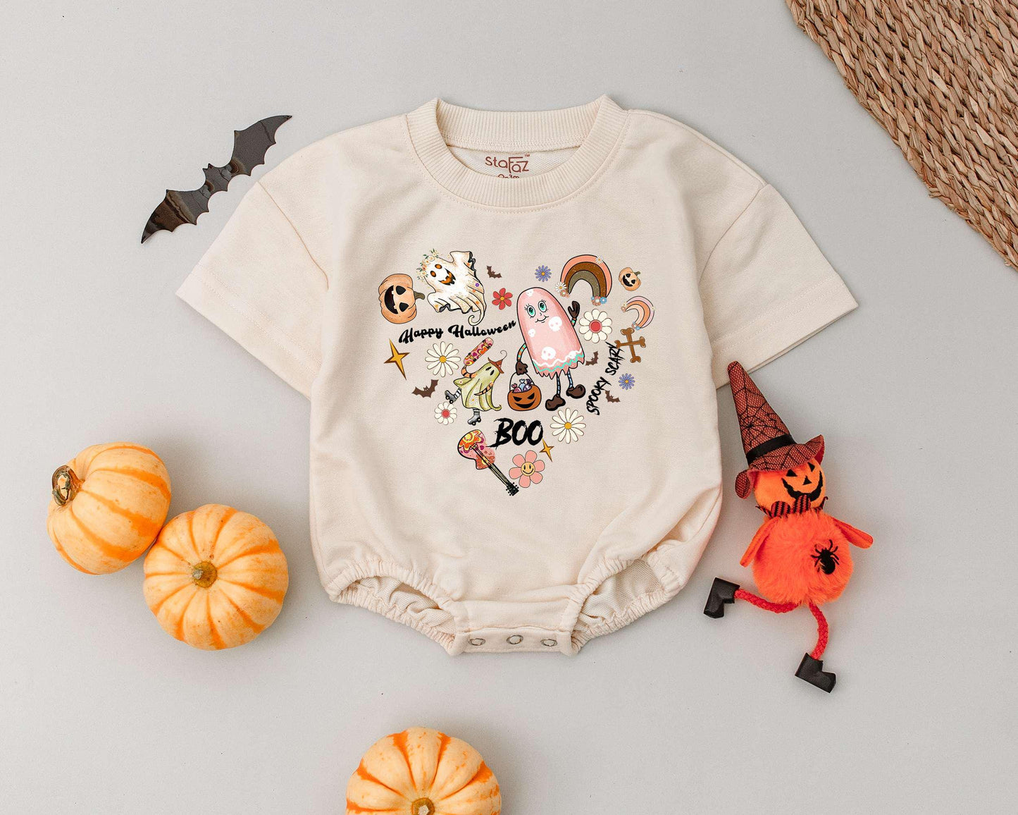 Pumpkin Cowboy Baby Romper, My First Halloween Western Outfit