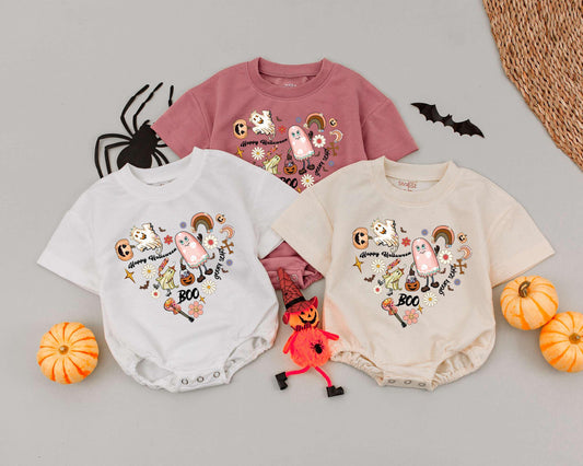 Pumpkin Cowboy Baby Romper, My First Halloween Western Outfit