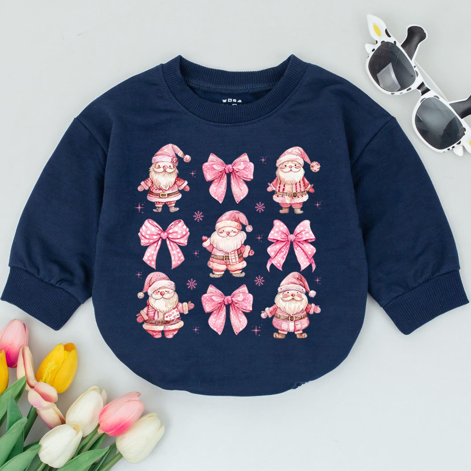 Retro Christmas Santa Baby Romper - First Holiday & Funny Outfit