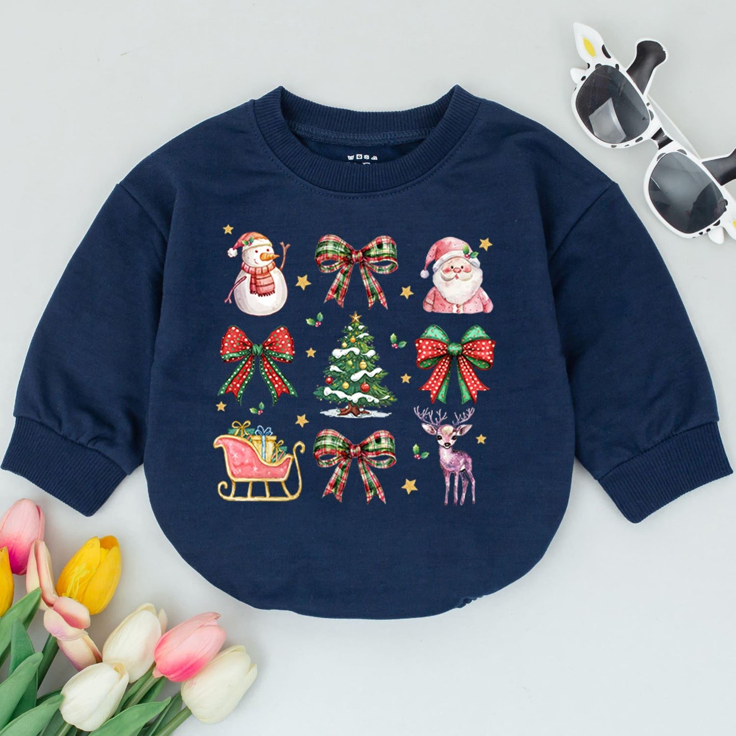1st Christmas Reindeer Baby Romper - Holiday Outfit & Keepsake Gift