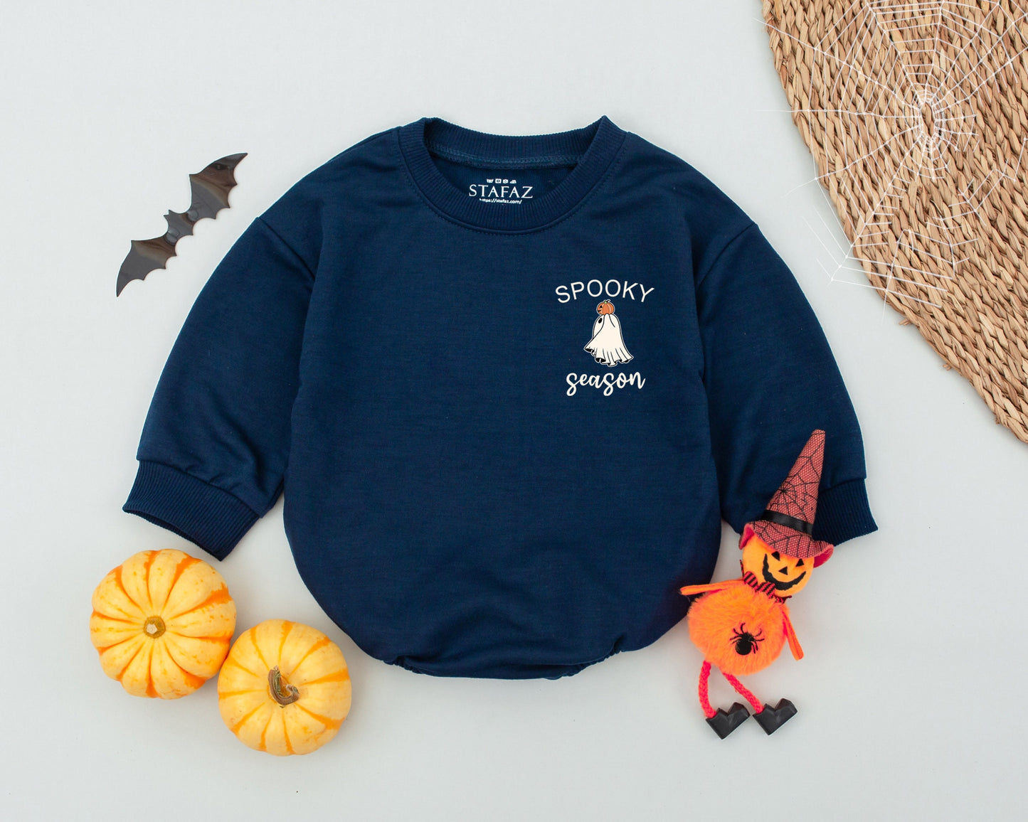 Baby's First Spooky Season: Cute Ghost & Pumpkin Halloween Romper