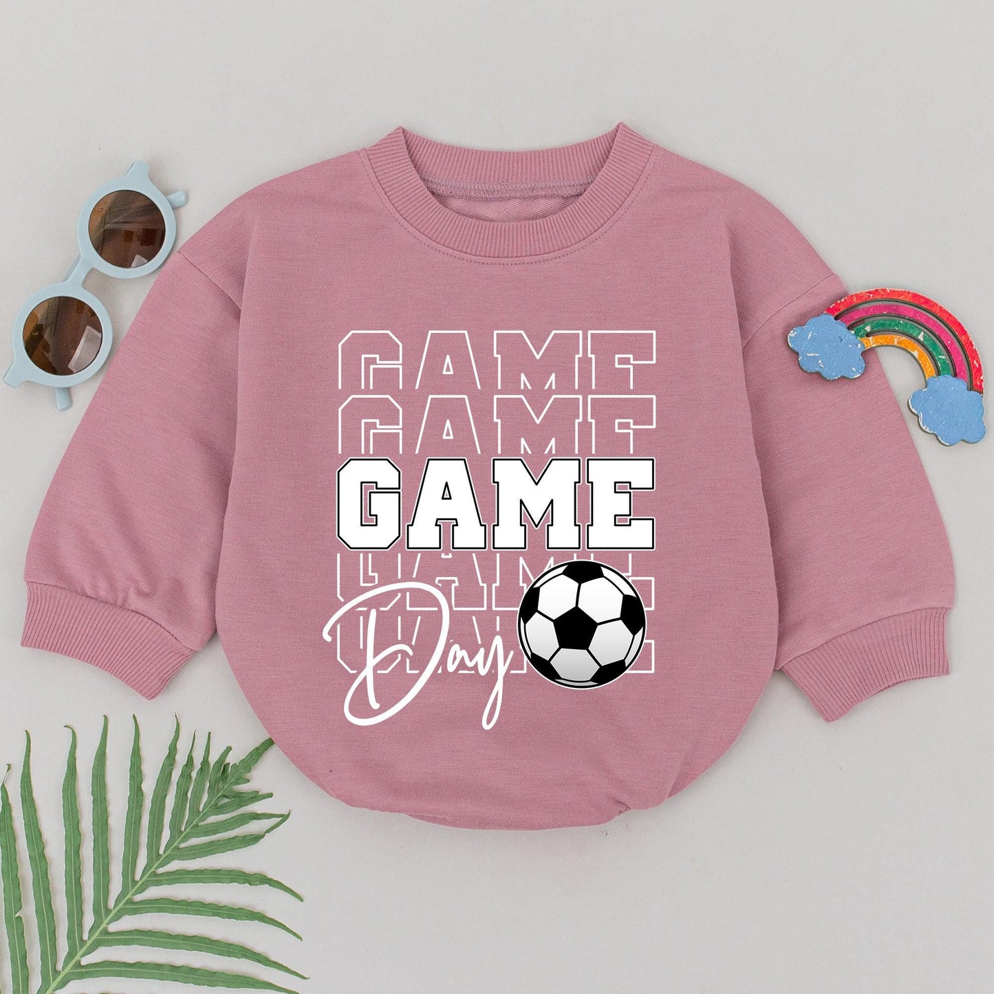 Game Day Soccer Romper Baby Boy Outfit Future Soccer Star Gift Block Print Bodysuit Newborn Clothes Father's Day Soccer Buddy Jumpsuit 130-140 Chars