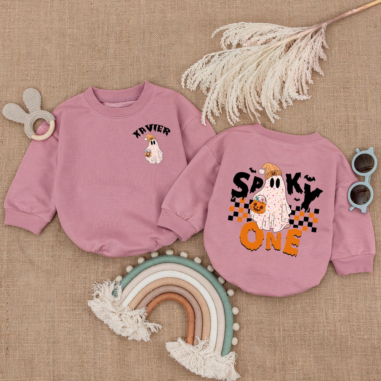 Spooky Personalized Baby Romper, First Halloween Costume Outfit