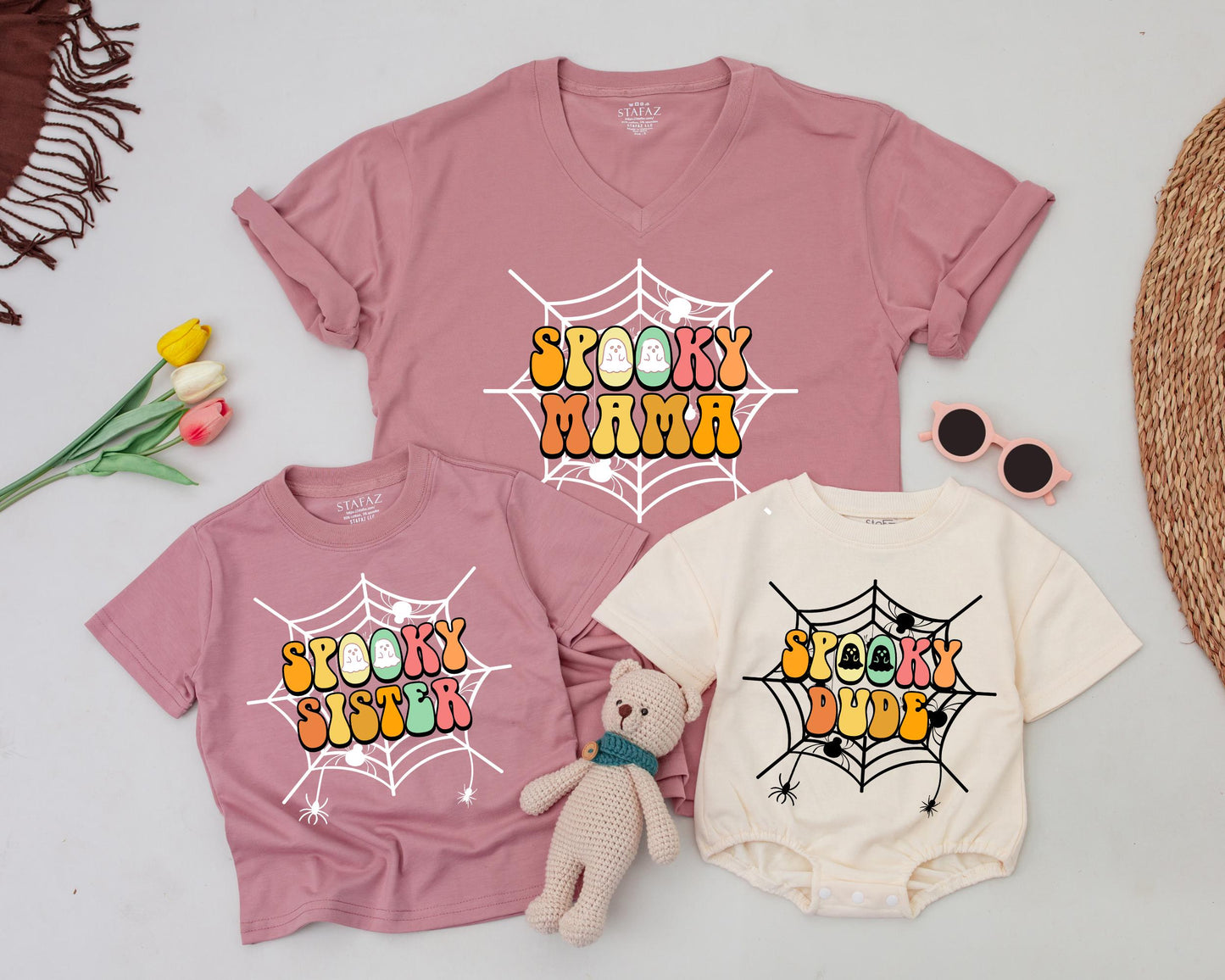Retro Family Halloween Shirts, Matching Costumes, Spooky Mommy & Me