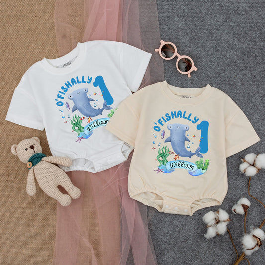 Ocean-Themed 1st Birthday Romper: Personalized Baby Party Outfit