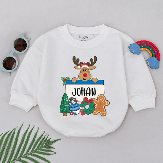 1st Christmas Baby Romper | Personalized Newborn Outfit Gift Set