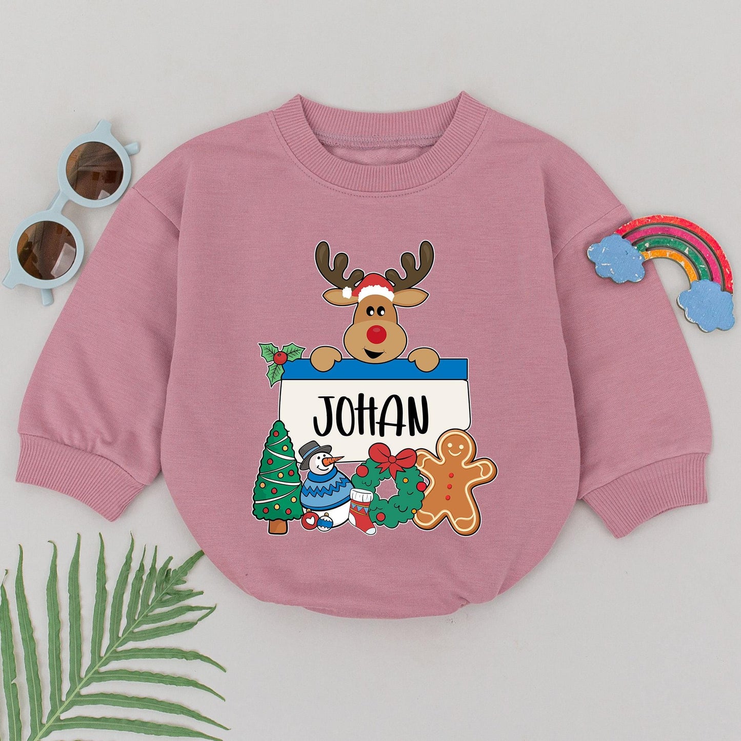 1st Christmas Baby Romper | Personalized Newborn Outfit Gift Set