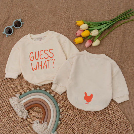 Guess What Chicken Butt Romper Funny Baby Thanksgiving Outfit Newborn First Thanksgiving Fall Baby Clothes Guess What