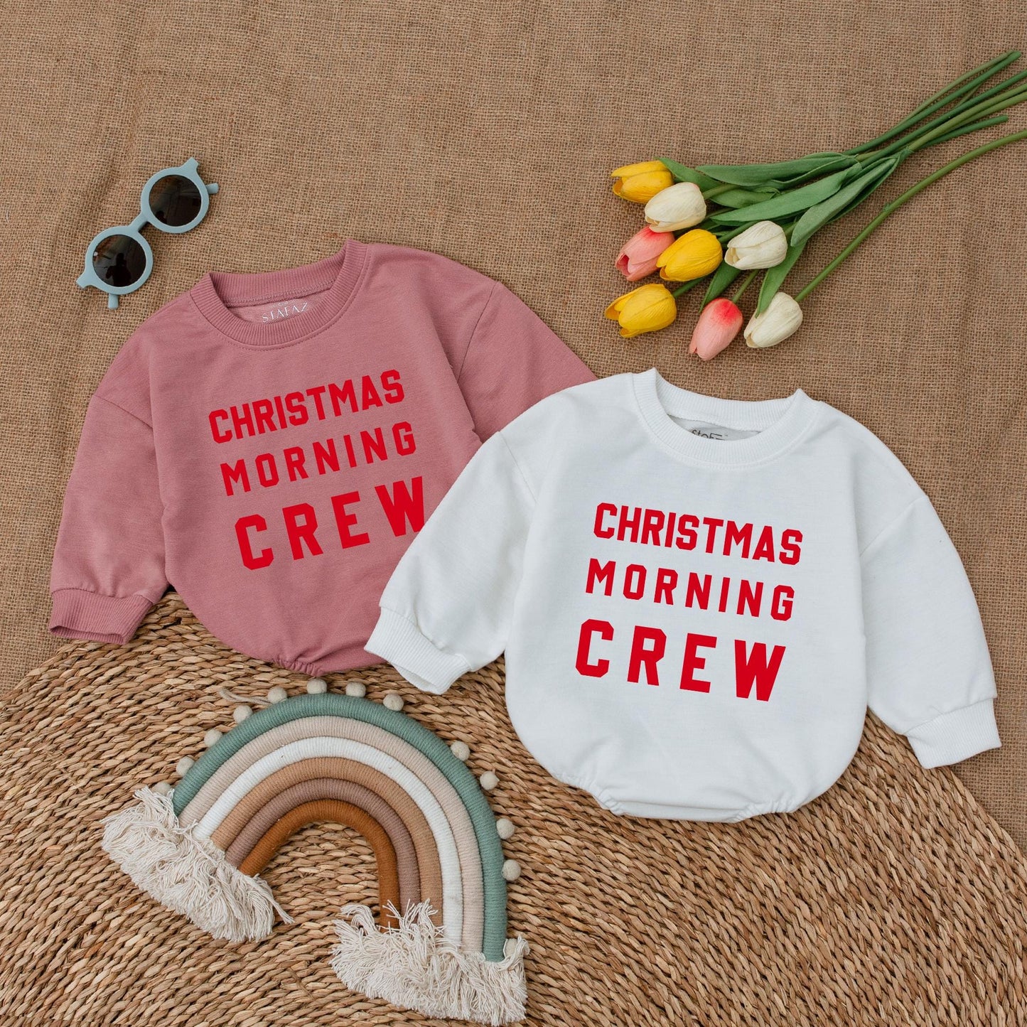 Retro Christmas Baby Romper - First Christmas Outfit & Gift