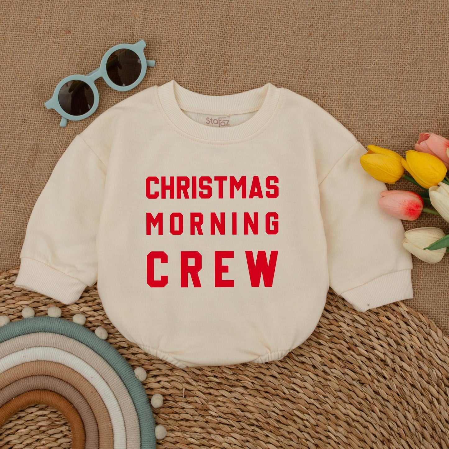 Retro Christmas Baby Romper - First Christmas Outfit & Gift