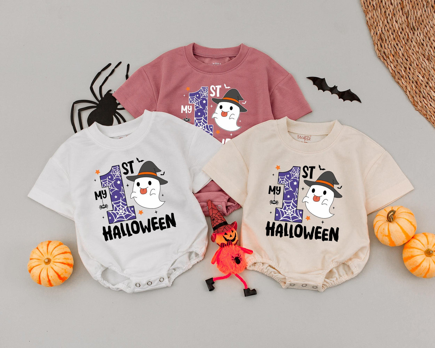 First Halloween Baby Outfit: Vintage Ghost Romper, Cute Boo Costume