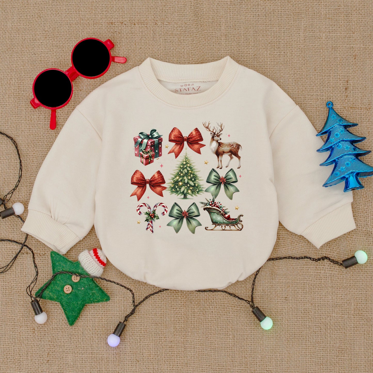 Santa Bubble Romper: Cozy Christmas Bodysuit for Baby's First Holiday