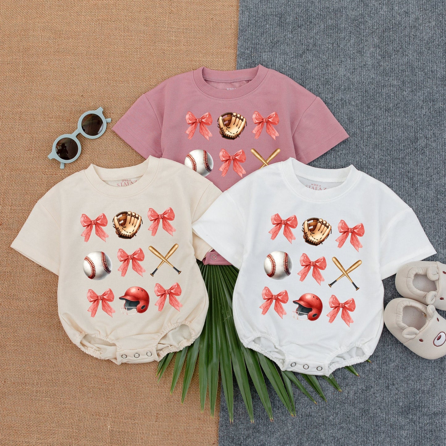 Gameday Baby Romper: Baseball Bow Outfit for Birthday or Shower Gift