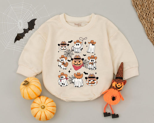 Retro Western Halloween Bodysuit & Toddler Sweatshirt Fall Outfit